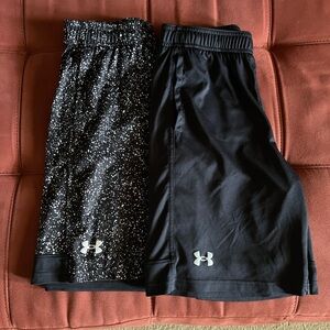 Under Armour Boys Black Athletic Shorts Lightweight Performance